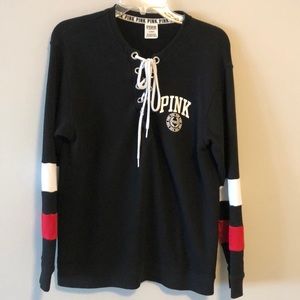 PINK Victoria’s Secret Varsity Crew Pullover Top Sweatshirt SZ M